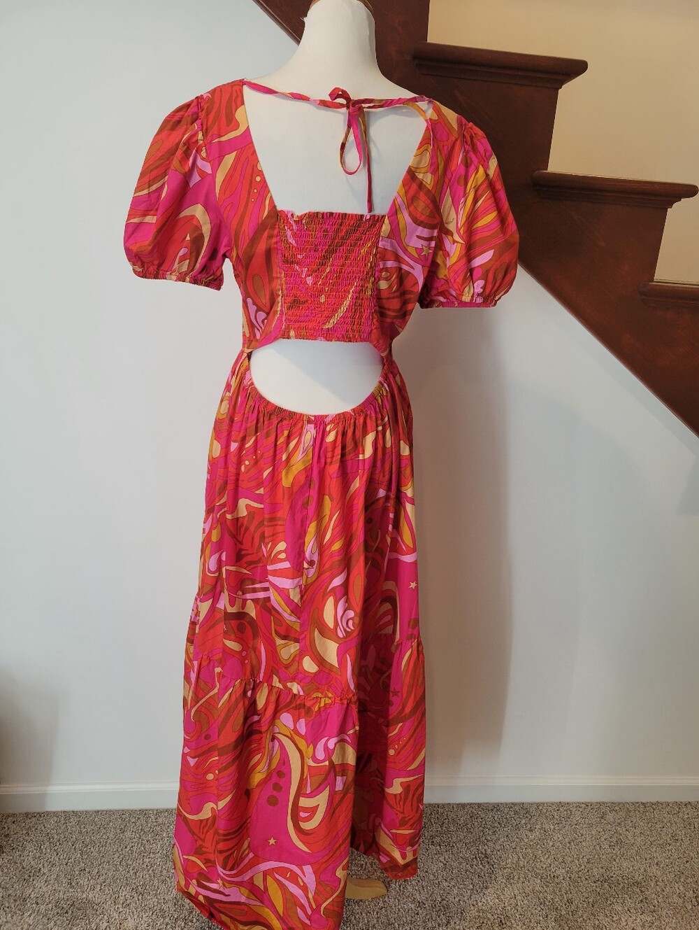 1.STATE 'Aster Garden' V-Neck Tiered Maxi Dress Size L - Picture 6 of 7